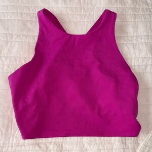Athleta Magenta High-Neck Sports Bra.